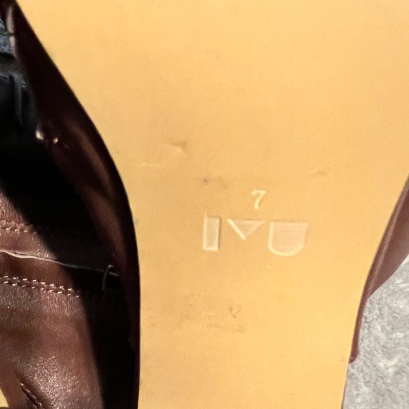 NWOT Marais USA Vegan Leather Brown Lace Front, Side Zip Open Toe & Heel Booties - Picture 5 of 7